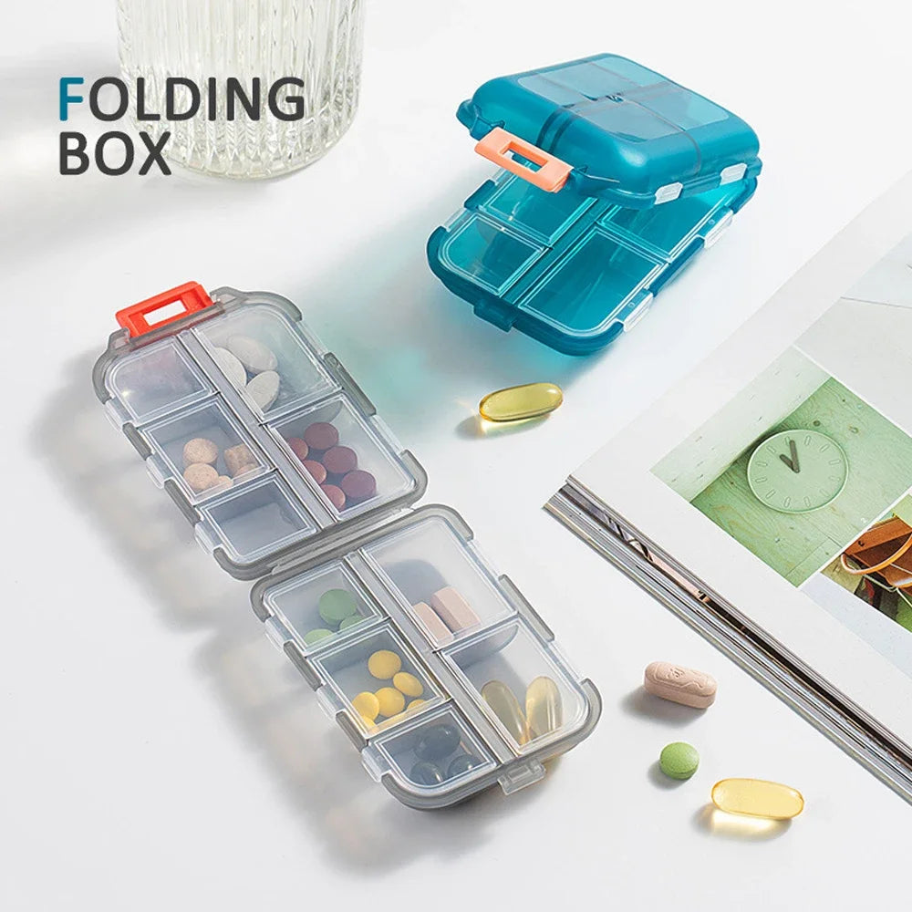 Portable Pocket Pill Organizer with Labels