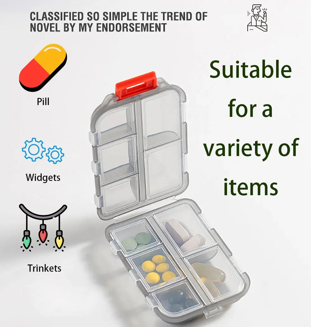 Portable Pocket Pill Organizer with Labels